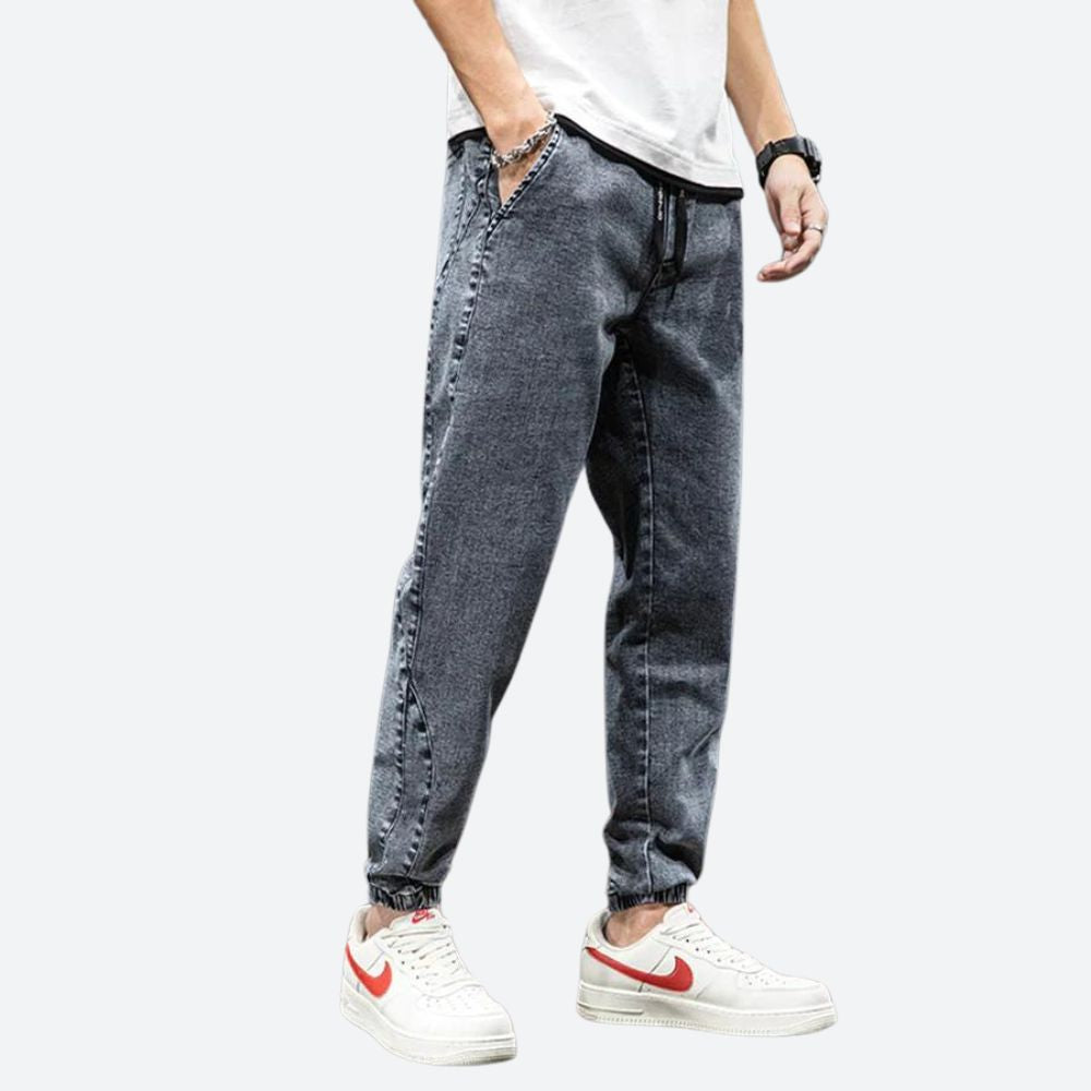 Aljor | Zachte denim joggingbroek