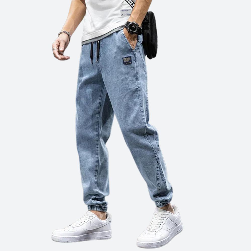 Aljor | Zachte denim joggingbroek